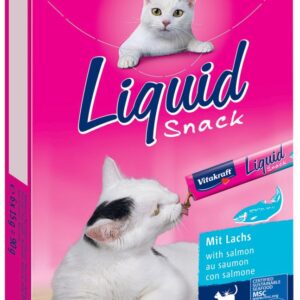 Vitakraft - Vitakraft Liquid Snack med laks og omega-3, 6x15g Kattegodbidder