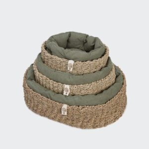 Cloud7 Basket Lazy // Rund hundekurv med blød inderpude (olive) - S